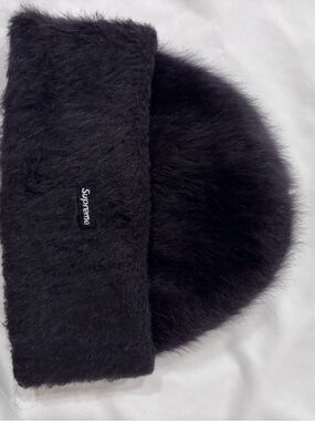Kangol x Supreme black fur beanie.